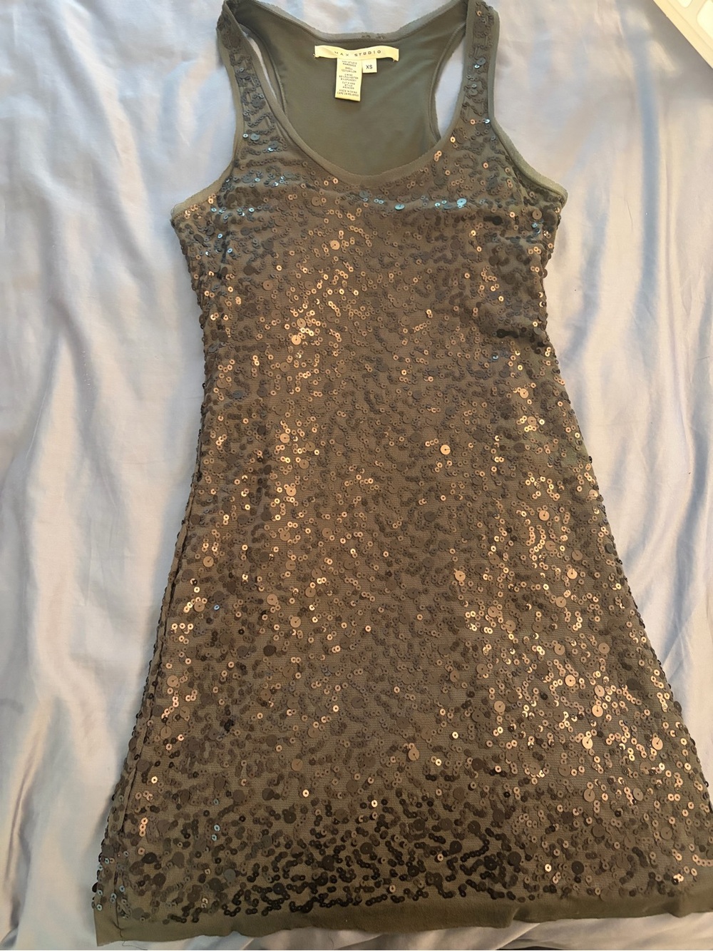 Max Studio Grey Sequin Tank Dress